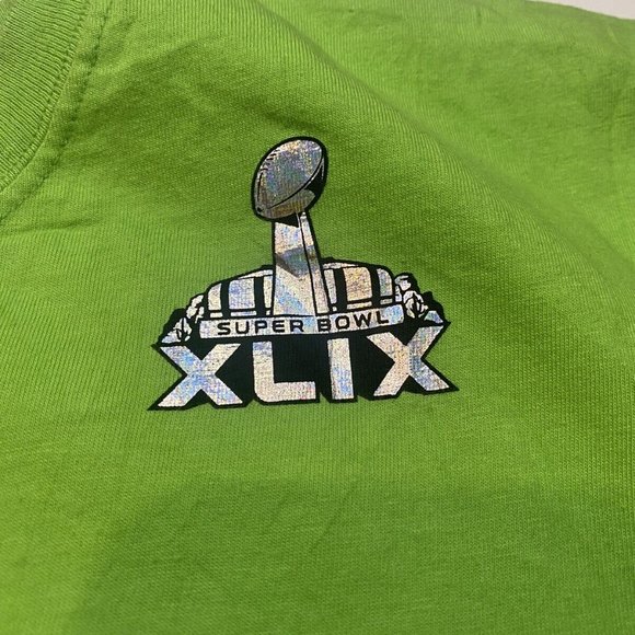 Seahawks Seattle NFL Superbowl XLIX Champions Nike T-Shirt Men's XL Lime Green - Picture 4 of 6